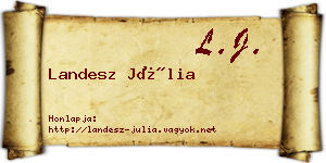 Landesz Júlia névjegykártya